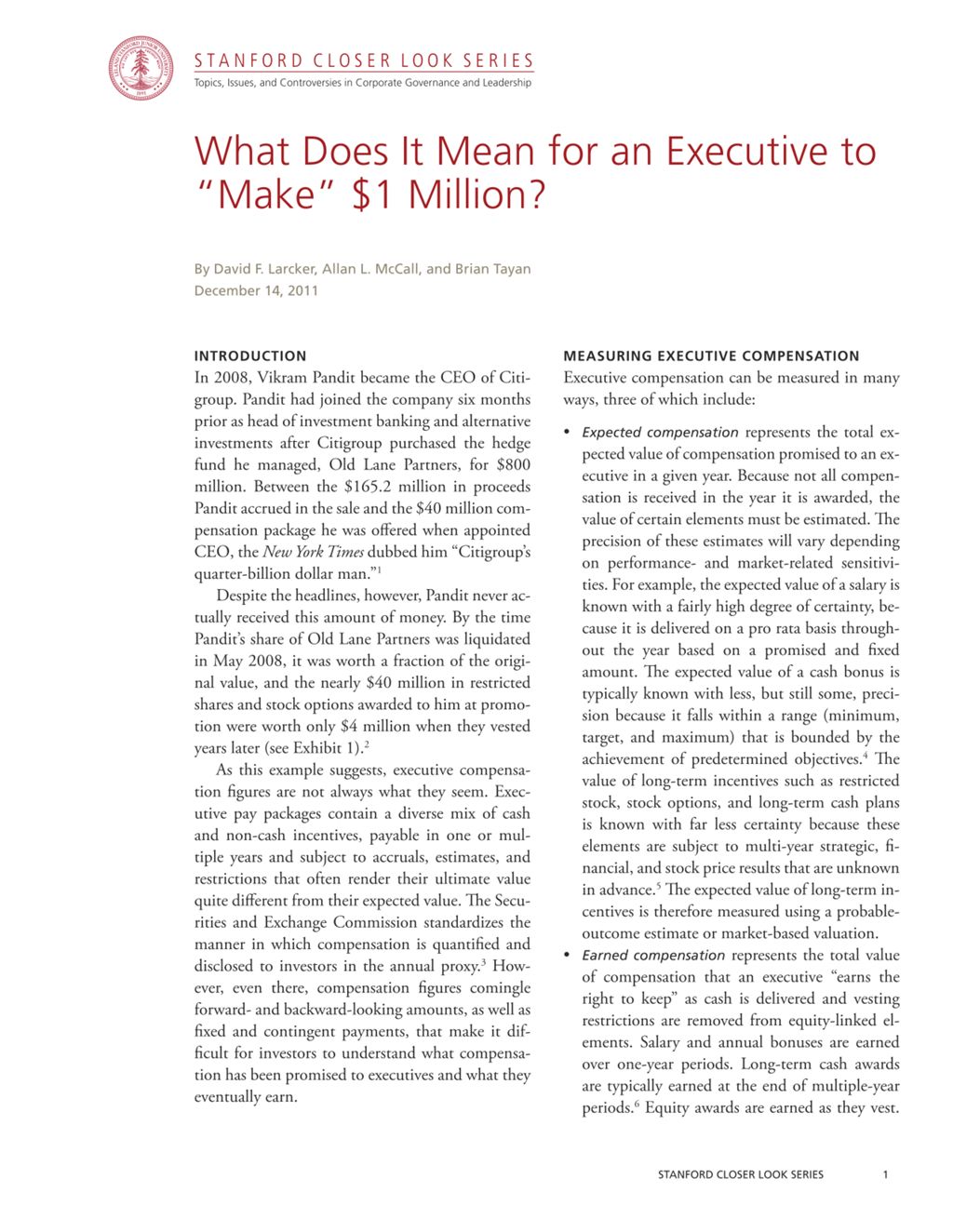 Miniature of What Does It Mean for an Executive to Make A Million?
