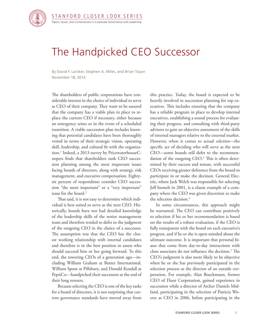 Miniature of The Handpicked CEO Successor