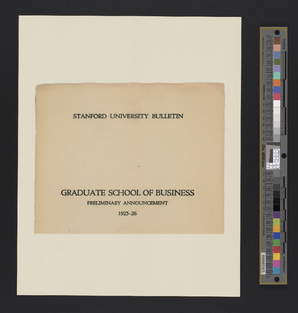Miniature of Photo of Stanford University Bulletin Graduate School of Business Preliminary Announcement