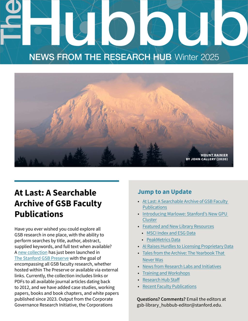 Miniature of The Hubbub, News from the Research Hub